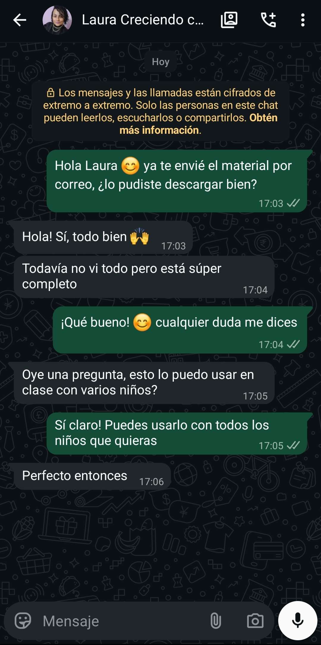 Testimonio WhatsApp 1