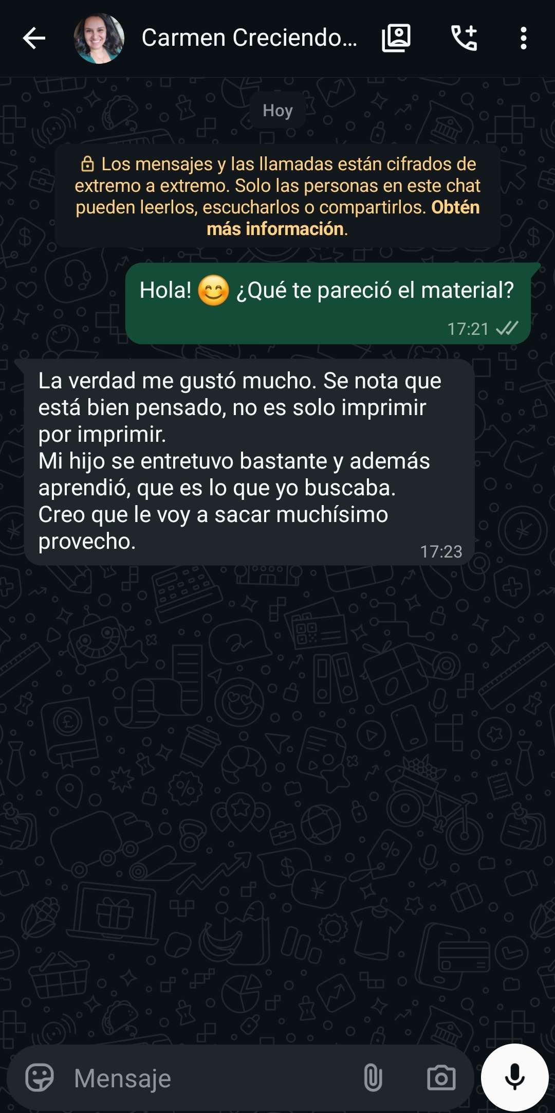Testimonio WhatsApp 3